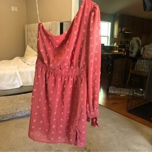 Pink Lily one shoulder dress